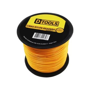 Linha Nylon Maquina Eletrica Redonda 2mm Laranja com 375 Metros Dtools