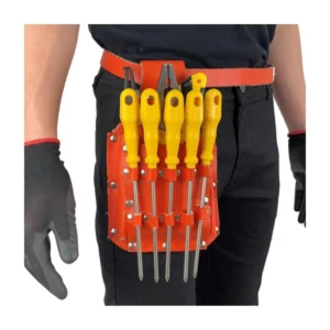 Cinto Utilitário P/ferramentas de Eletricista em Couro Legítimo e Resistente, Heimon