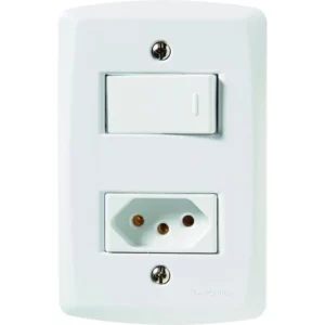 Conjunto 4" X 2" de 1 Interruptor Simples + 1 Tomada 2p+t 10a 250v - Tramontina