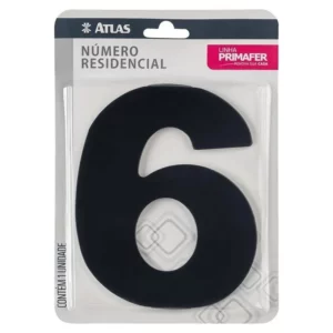 Numero para Casa Adesivo 6 Preto Acm