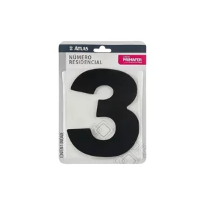 Numero para Casa Adesivo 3 Preto Acm