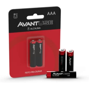 Avant Use Kit 2 Pilhas Alcalinas Aaa 1.5v - Longa Duração, Antivazamento, para Controle Remoto, Brinquedos e Câmeras