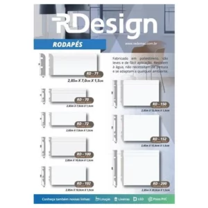 Rodapé 10cm Branco Rd100 2.85m Rdesign - Imagem 3