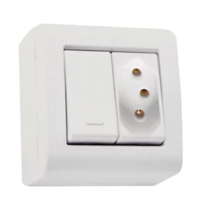 Conjunto Caixa 1 Interruptor Simples250v/ 10a + 1 Tomada 2p + T250v/ 20a - Tramontina - Imagem 1