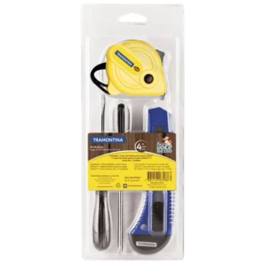 Kit de Ferramentas com Trena, Chaves de Fenda e Estilete 4 Peças - Tramontina - Imagem 1