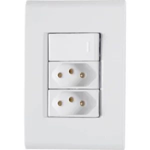 Conjunto 4 X 2 com 1 Interruptor Simples 10a 250v e 2 Tomadas 2p+t 10a 250v Liz Branco - Tramontina - Imagem 2
