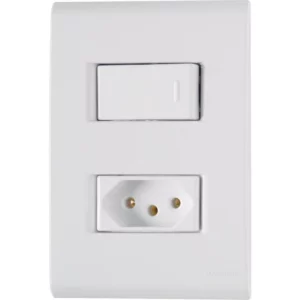 Conjunto 4 X 2 1 Interruptor Simples250v/ 10a + 1 Tomada 2p + T250v/ 10a - Tramontina - Imagem 1