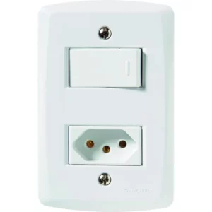 Conjunto 4" X 2" de 1 Interruptor Simples + 1 Tomada 2p+t 10a 250v - Tramontina - Imagem 1