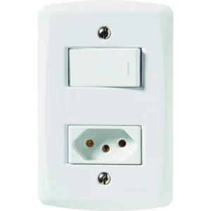 Conjunto 4 X 2 com 1 Interruptor Simples 10a 250v e 1 Tomada 2p+t 20a 250v Lux2 Branco - Tramontina - Imagem 2