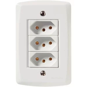 Conjunto 4 X 2 com 3 Tomadas 2p+t 20a 250v Lux2 Branco - Tramontina - Imagem 2