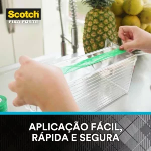 Scotch, 3m, Fixa Forte, Fita Dupla Face, Transparente, 24mm X 2m - Imagem 4