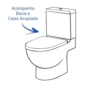 Kit Vaso Sanitário com Caixa Acoplada Ravena e Assento Branco - Imagem 8