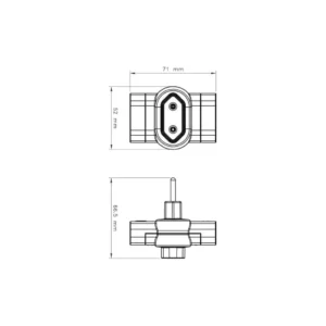 Pino T 2p Universal 10a 250v 57402003 Cinza Tramontina - Imagem 2