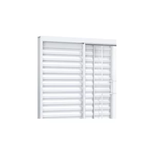 Janela Veneziana de Correr Lateral 3 Folhas com Grade Riobras Alumínio 100cmx100cm Branco - Imagem 3