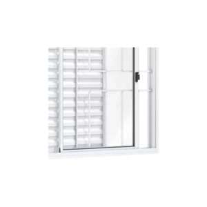 Janela Veneziana de Correr Lateral 3 Folhas com Grade Riobras Alumínio 100cmx100cm Branco - Imagem 4