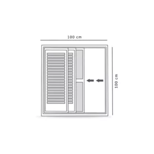 Janela Veneziana de Correr Lateral 3 Folhas com Grade Riobras Alumínio 100cmx100cm Branco - Imagem 5