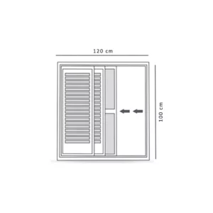 Janela Veneziana de Correr Lateral 3 Folhas com Grade Riobras Alumínio 100cmx120cm Branco - Imagem 4