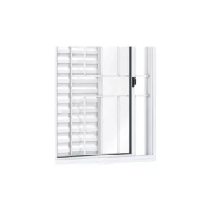 Janela Veneziana de Correr Lateral 3 Folhas com Grade Riobras Alumínio 100cmx150cm Branco - Imagem 3