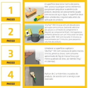 Sika - Revestimento Impermeabilizante - Sikatop 100 Cinza - Concreto, Argamassa e Alvenaria – Caixa de 18kg - Imagem 5