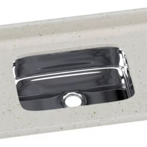 Tampo de Pia Marmorite 1.20 com Cuba Inox Bege - Imagem 3