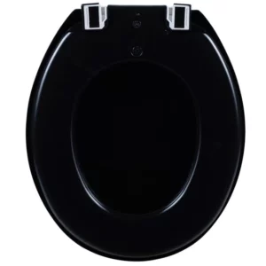 Assento Sanitário Oval Almofadado Preto - Imagem 5
