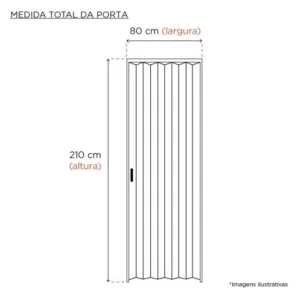 Porta Sanfonada Pvc 210x80 Areia Plasbil - Imagem 3