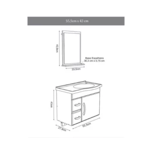 Armário de Banheiro Siena 55,5cm Br Rorato - Imagem 3