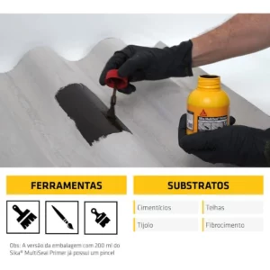 Emulsão Asfáltica - Multiseal Primer Marrom - Impermeabilização - Multiuso - Frasco 1l - Sika - Imagem 5