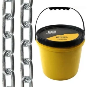 Corrente Galvanizada 4mm Balde com 12,5kg - 39 Metros - Dtools