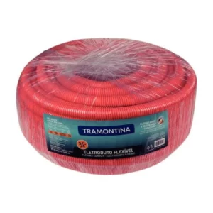 Eletroduto Corrugado Laranja Reforçado 25mm X 50 Metros - Tramontina