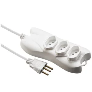 Extensão Tripla C - Pp 3 X 0,75 - 5 Metros - 10a Branca - Mectronic