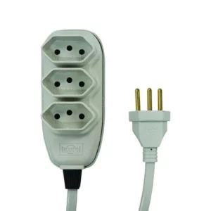 Extensão Tripla 5 Metros 3p 10a Cinza- Ilumi
