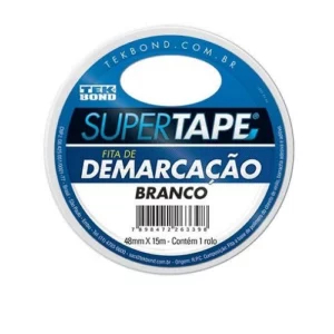 Fita Demarcação de Solo 48mm X 15 Metros Branca - Tekbond