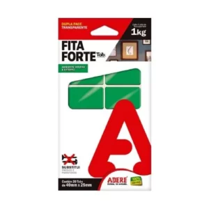 Fita Dupla Face Forte 40mm X 25mm Tab com 20 Tabs - Adere