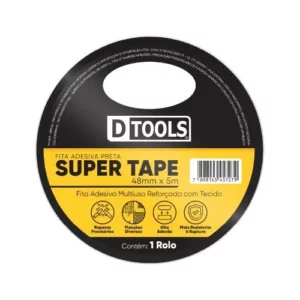 Fita Super Tape Preta 48mm X 5 Metros - Dtools