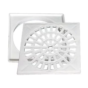 Grelha Quadrada para Caixa Sifonada Branca com Suporte 150mm - Plastipan