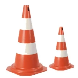 Cone de Sinalização Laranja e Branco 50cm - Plastcor