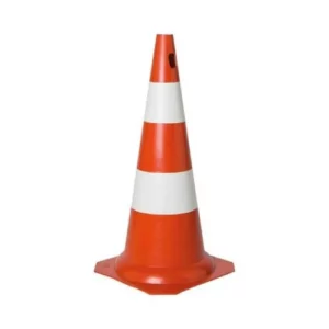 Cone de Sinalização Laranja e Branco 75cm - Plastcor