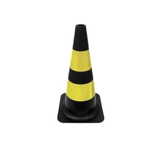 Cone de Sinalizacao Preto/amarelo 75cm - Plastcor
