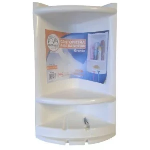 Cantoneira Grande para Shampoo Branca Plástica - Metasul