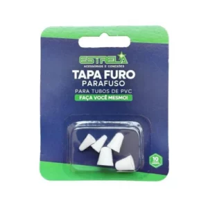 Tapa Furo Parafuso Pvc com 5 Peças  Branco Estrela