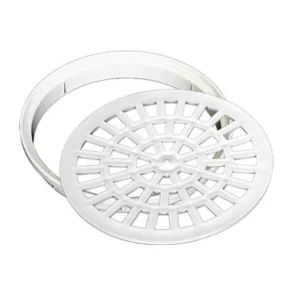 Grelha Redonda para Caixa Sifonada Branca com Suporte 100mm - Plastipan