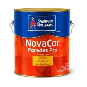 Tinta Novacor Paredes Pro Acetinado Branco - Galão 3,6 Litros - Sw