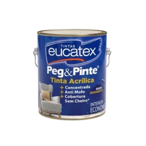 Tinta Econômica Peg e Pinte Acrílica Branco Neve - Galão 3,6 Litros - Eucatex