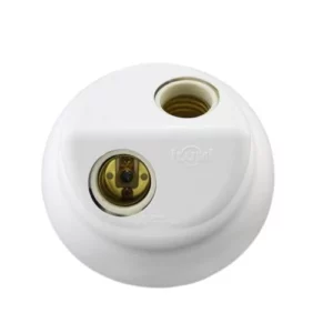 Soquete Plafon Duplo Branco - Ilumi