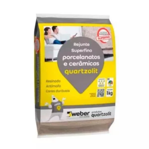 Rejunte Porcelanatos e Cerâmicas Cinza Platina 1kg - Quartzolit