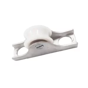 Roldana Nylon Branca Maciça 50(2") Cano 1/2" Suporte Aluminio Furado -  Ferrosul