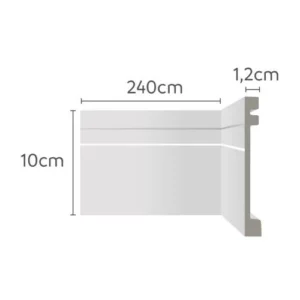Rodapé 10cm - Barra 2,40 Metros Ecopremium - Ecomex
