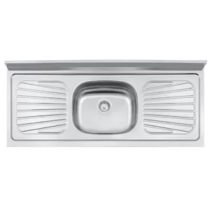 Pia Inox com Válvula 120 X 52cm Cuba Central - Tramontina