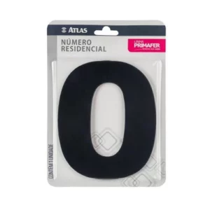Número Residencial com Adesivo Preto 0 - Atlas